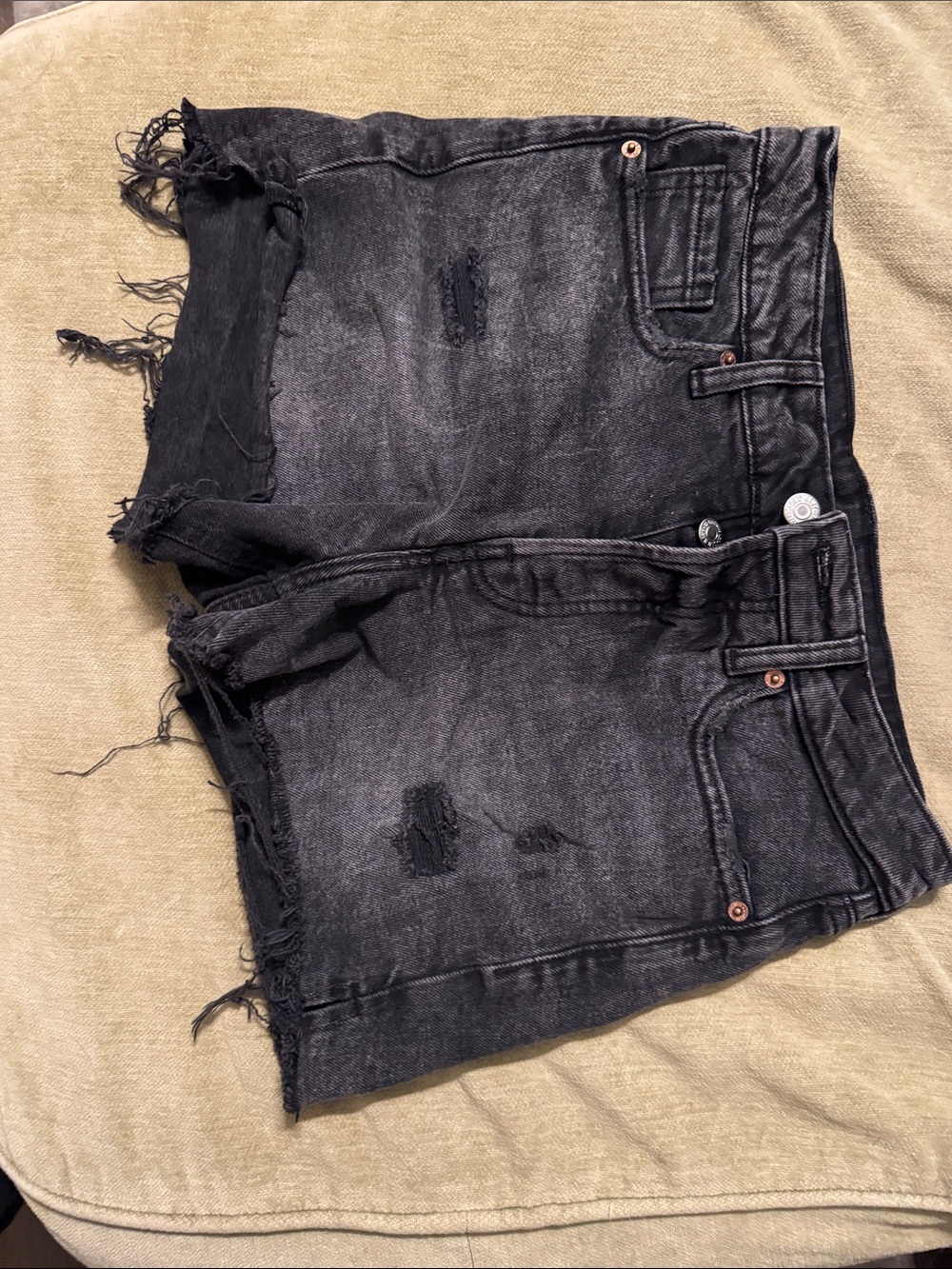 Old Navy Black Distressed Denim Shorts